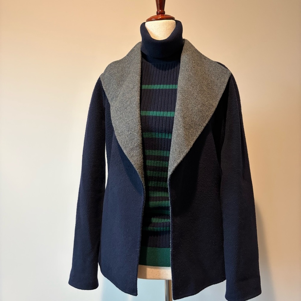 Talbots Double Faced Wool Wing Collar Jacket